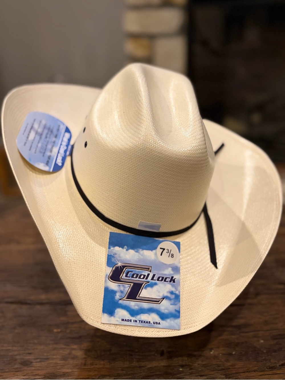Men's Western Straw Cowboy Hat - Natural 7 3/8 - Picture 2 of 7